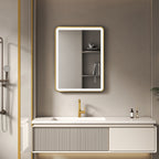 Elston 24"x 32" Rectangular Front Lit LED Mirror with Matte Black frame