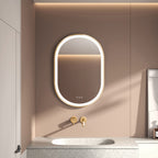 Elston 22" x 32" pill front lit LED mirror with Brushed Gold frame