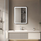 Elston 24"x 32" Rectangular Front Lit LED Mirror with Matte Black frame