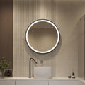 Elston 28" round front lit LED mirror with Brushed Gold frame