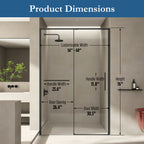 Edgemar 60" Soft Close sliding Glass shower door Matte Black hardware (soft-close)