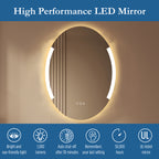 Astor 24" x 32" Oval front and back lit LED mirror with frosted glass