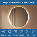 Astor 28" round front and back lit LED mirror with frosted glass