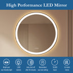Lancer 28" round front and back lit LED mirror with acrylic boarder