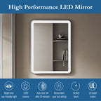 Elston 24"x 32" Rectangular Front Lit LED Mirror with Brushed Silver frame