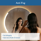 Astor 28" round front and back lit LED mirror with frosted glass