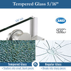 Ambrose 56" - 60" Soft Close sliding Glass shower door Chrome hardware (soft-close)