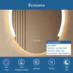 Astor 24" x 32" Oval front and back lit LED mirror with frosted glass