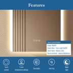 Astor 24" x 32" rectangular front and back lit LED mirror with frosted glass (battery)