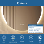 Astor 28" round front and back lit LED mirror with frosted glass