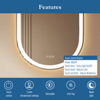 Lancer 22" x 32" pill front and back lit LED mirror with acrylic boarder