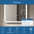 Elston 24"x 32" Rectangular Front Lit LED Mirror with Brushed Silver frame