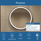 Elston 28" round front  lit LED mirror with Matte Black frame
