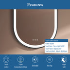 Elston 22" x 32" pill front lit LED mirror with Matte Black frame