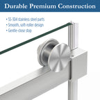 Ambrose 56" - 60" Soft Close sliding Glass shower door with Brushed Nickel hardware (soft-close)