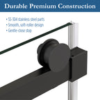 Ambrose 56" - 60" Soft Close sliding Glass shower door Matte Black hardware (soft-close)