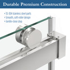 Cayton 56" - 60"Soft Close sliding Glass shower door Chrome hardware (soft-close)