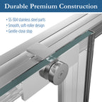Edgemar 60" Soft Close sliding Glass shower door Chrome hardware (soft-close)