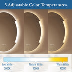 Astor 24" x 32" Oval front and back lit LED mirror with frosted glass