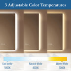 Astor 24" x 32" rectangular front and back lit LED mirror with frosted glass (battery)