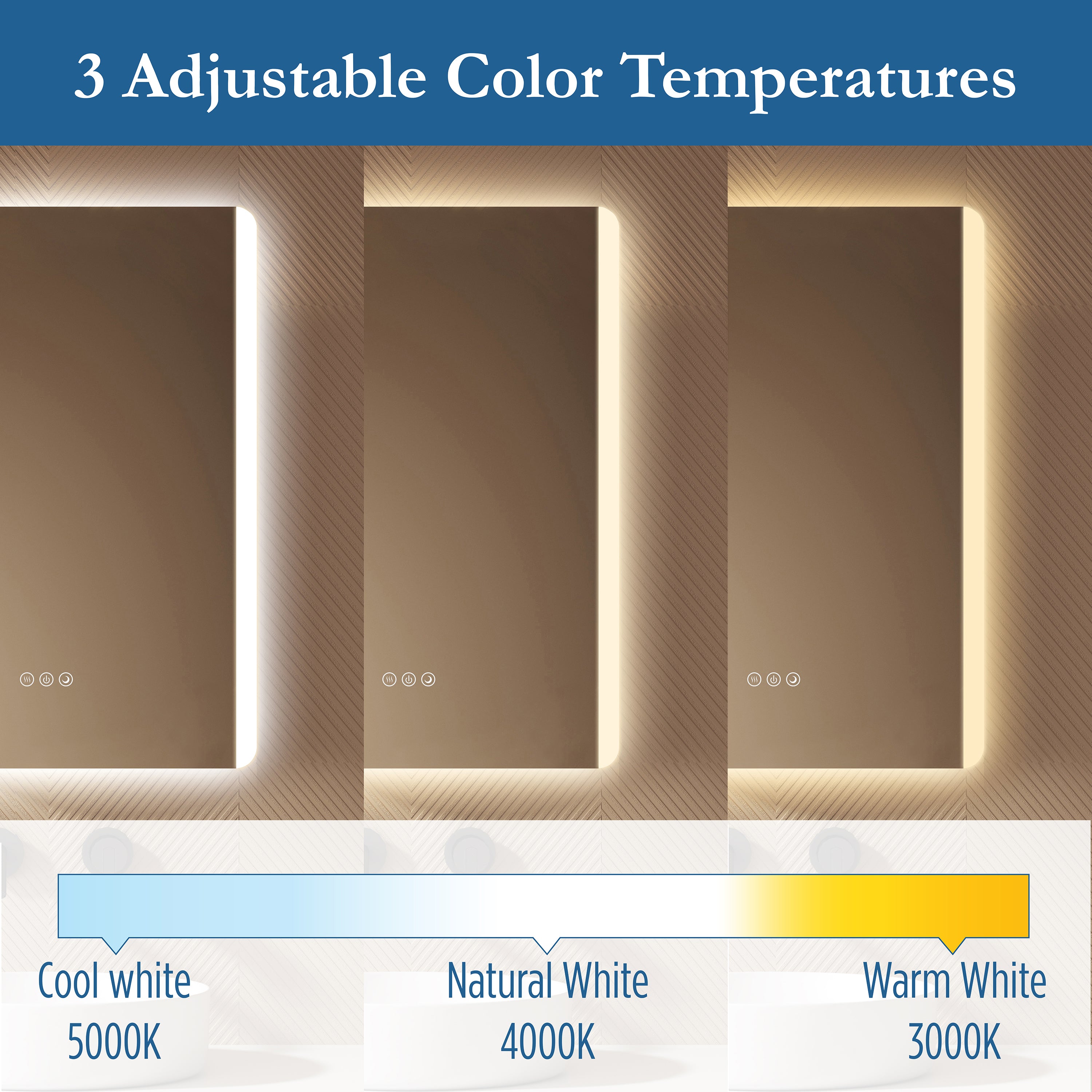 Astor 24" x 32" rectangular front and back lit LED mirror with frosted glass (battery)