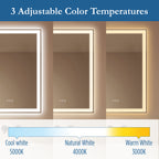 Lancer 24" x 32" rectangular front and back lit LED mirror with acrylic boarder