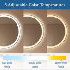 Lancer 28" round front and back lit LED mirror with acrylic boarder