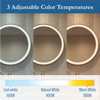 Elston 28" round front lit LED mirror with Brushed Gold frame