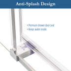 Ambrose 56" - 60" Soft Close sliding Glass shower door with Brushed Nickel hardware (soft-close)