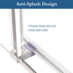 Ambrose 56" - 60" Soft Close sliding Glass shower door Chrome hardware (soft-close)