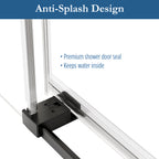 Ambrose 56" - 60" Soft Close sliding Glass shower door Matte Black hardware (soft-close)