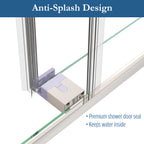 Cayton 56" - 60"Soft Close sliding Glass shower door Chrome hardware (soft-close)