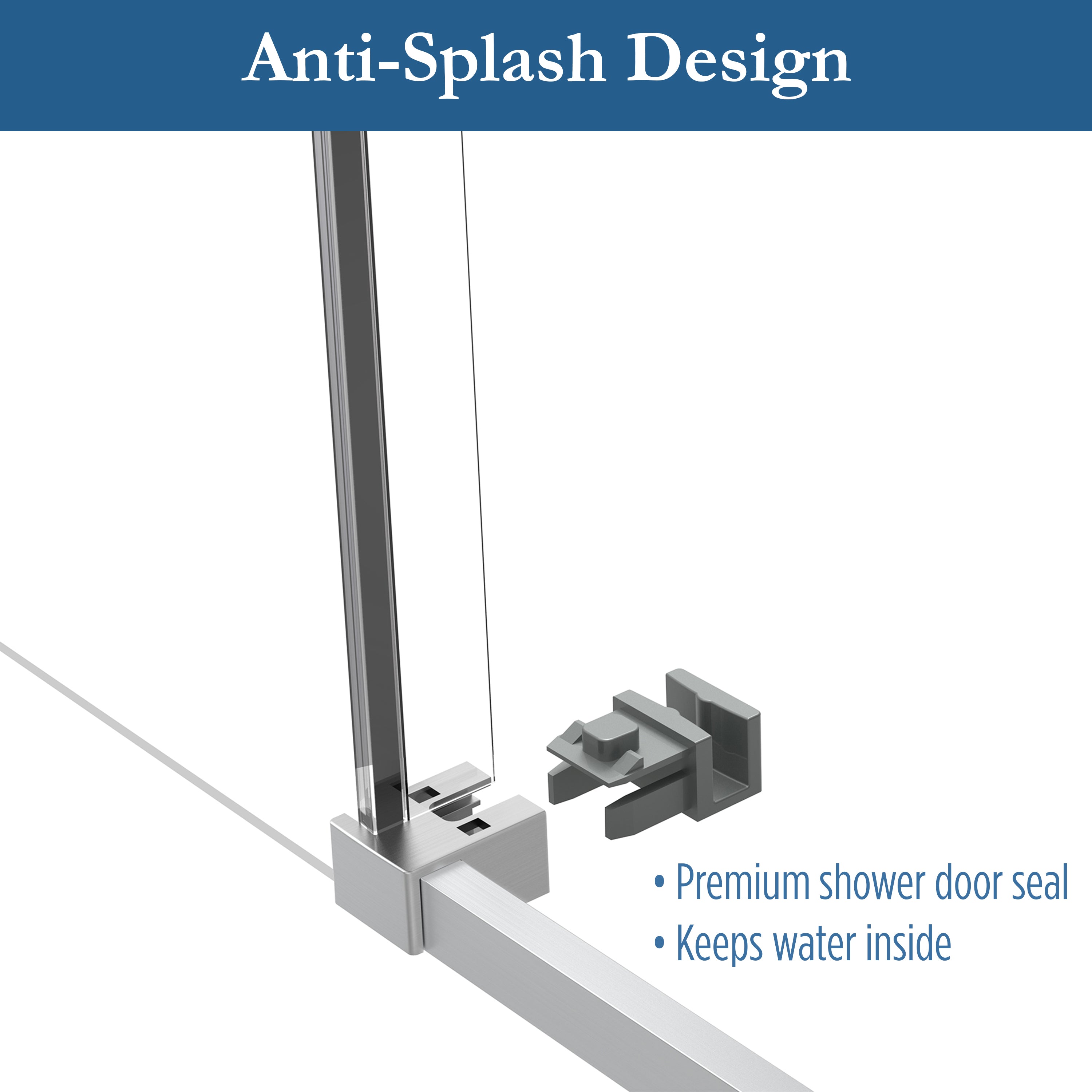 Edgemar 60" Soft Close sliding Glass shower door Brushed Nickel hardware (soft-close)
