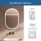 Elston 22" x 32" pill front lit LED mirror with Matte Black frame