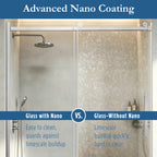 Ambrose 56" - 60" Soft Close sliding Glass shower door with Brushed Nickel hardware (soft-close)