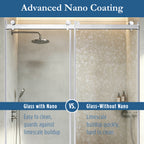 Cayton 56" - 60"Soft Close sliding Glass shower door Chrome hardware (soft-close)