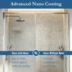 Edgemar 60" Soft Close sliding Glass shower door Chrome hardware (soft-close)