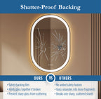 Lancer 22" x 32" pill front and back lit LED mirror with acrylic boarder