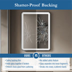 Elston 24"x 32" Rectangular Front Lit LED Mirror with Brushed Silver frame