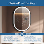 Elston 22" x 32" pill front lit LED mirror with Matte Black frame
