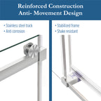 Ambrose 56" - 60" Soft Close sliding Glass shower door with Brushed Nickel hardware (soft-close)