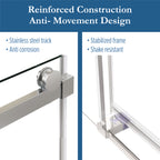 Ambrose 56" - 60" Soft Close sliding Glass shower door Chrome hardware (soft-close)