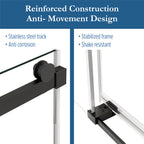 Ambrose 56" - 60" Soft Close sliding Glass shower door Matte Black hardware (soft-close)
