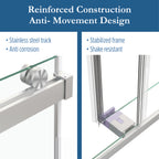 Cayton 56" - 60" Soft Close sliding Glass shower door Brushed Nickel hardware (soft-close)