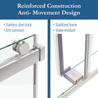 Cayton 56" - 60"Soft Close sliding Glass shower door Chrome hardware (soft-close)