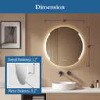 Astor 28" round front and back lit LED mirror with frosted glass