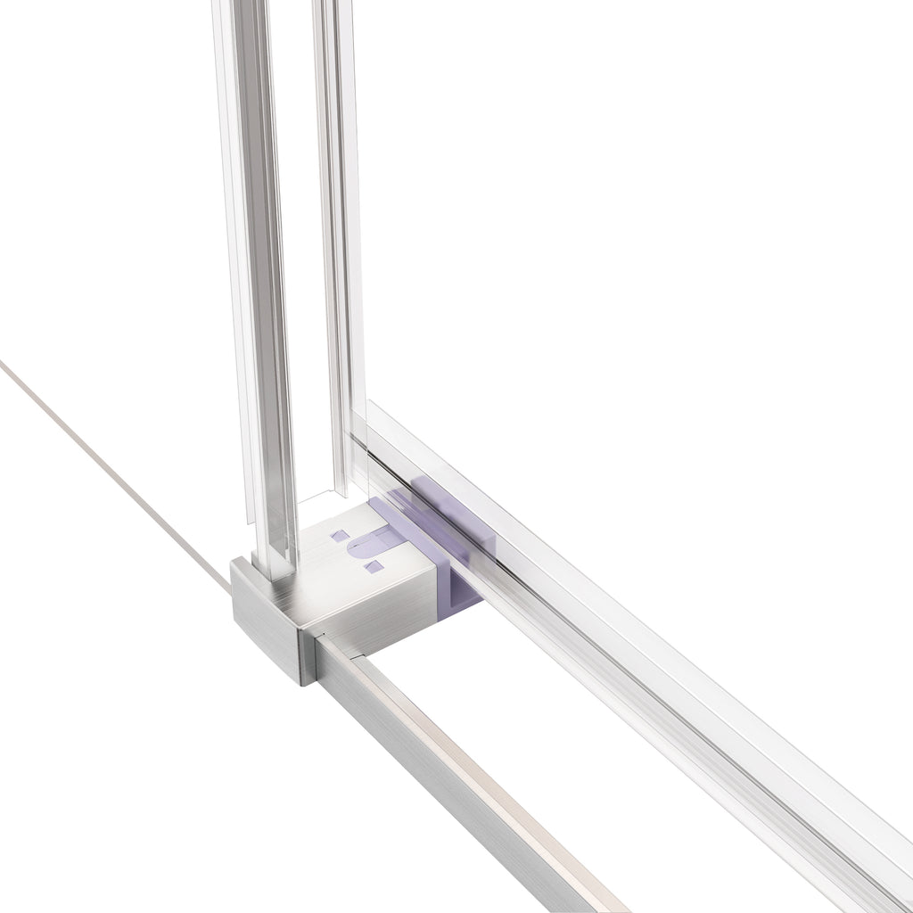 Alise 56" - 60" sliding shower door wth Brushed Nickel hardware (soft-close)