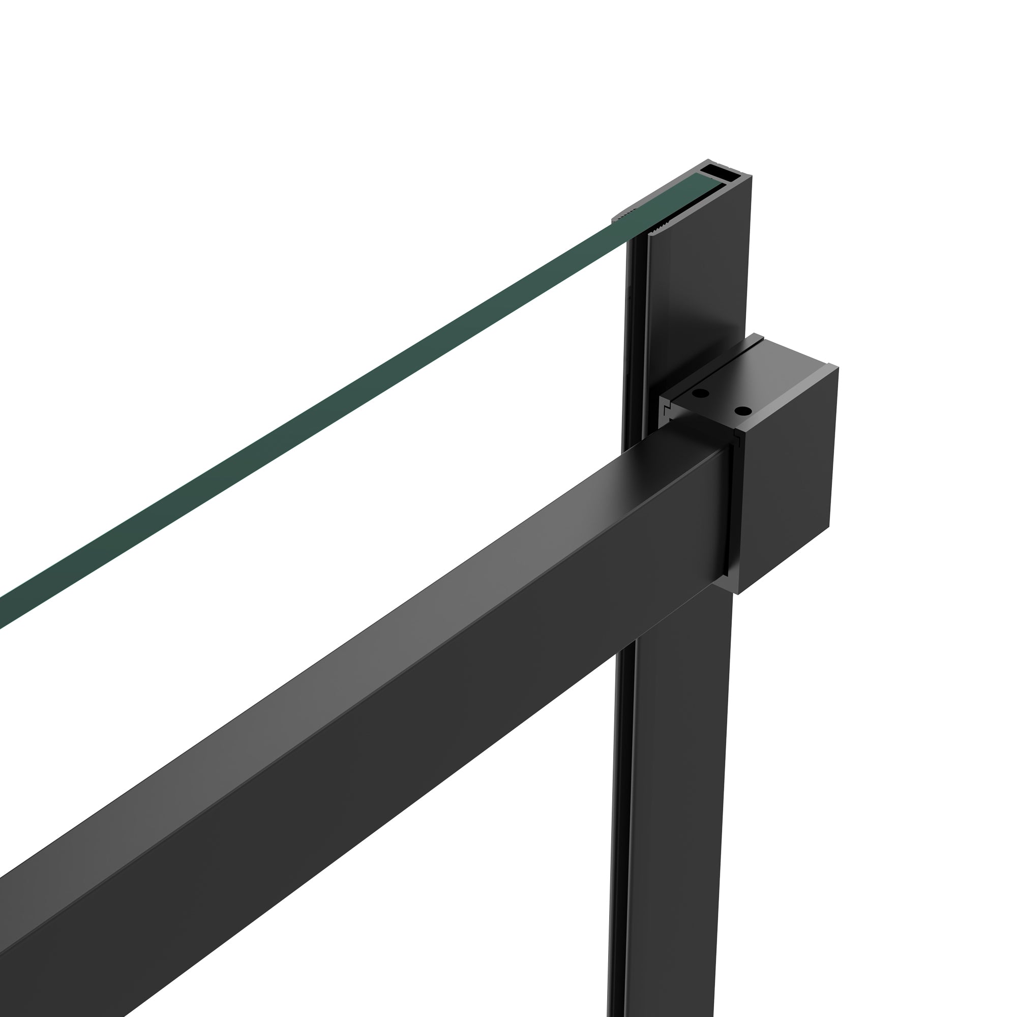 Alise 56" - 60" sliding shower door wth Matte Black hardware (soft-close)