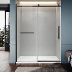 Alise 56" - 60" sliding shower door wth Matte Black hardware (soft-close)