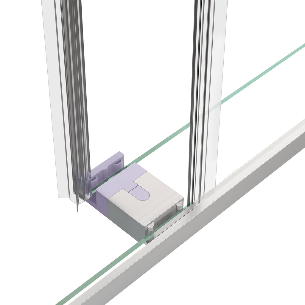 Catey 56" - 60" bypass shower door wth Brushed Nickel hardware (soft-close)